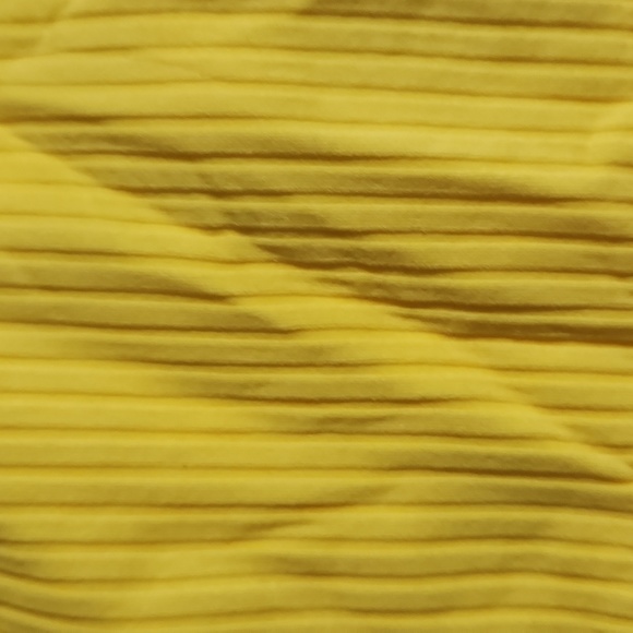 Yellow rib half shoulder bathing suit top - Picture 2 of 3